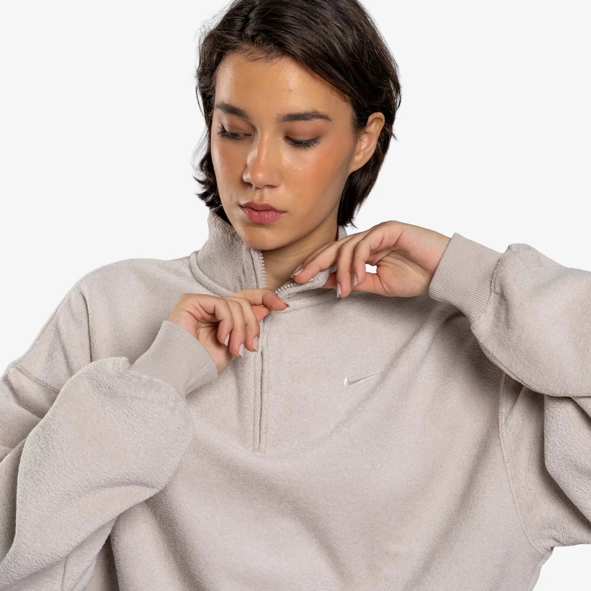 Nike Dukserica W NK STDO FLC PLSH OS CRP QZ 