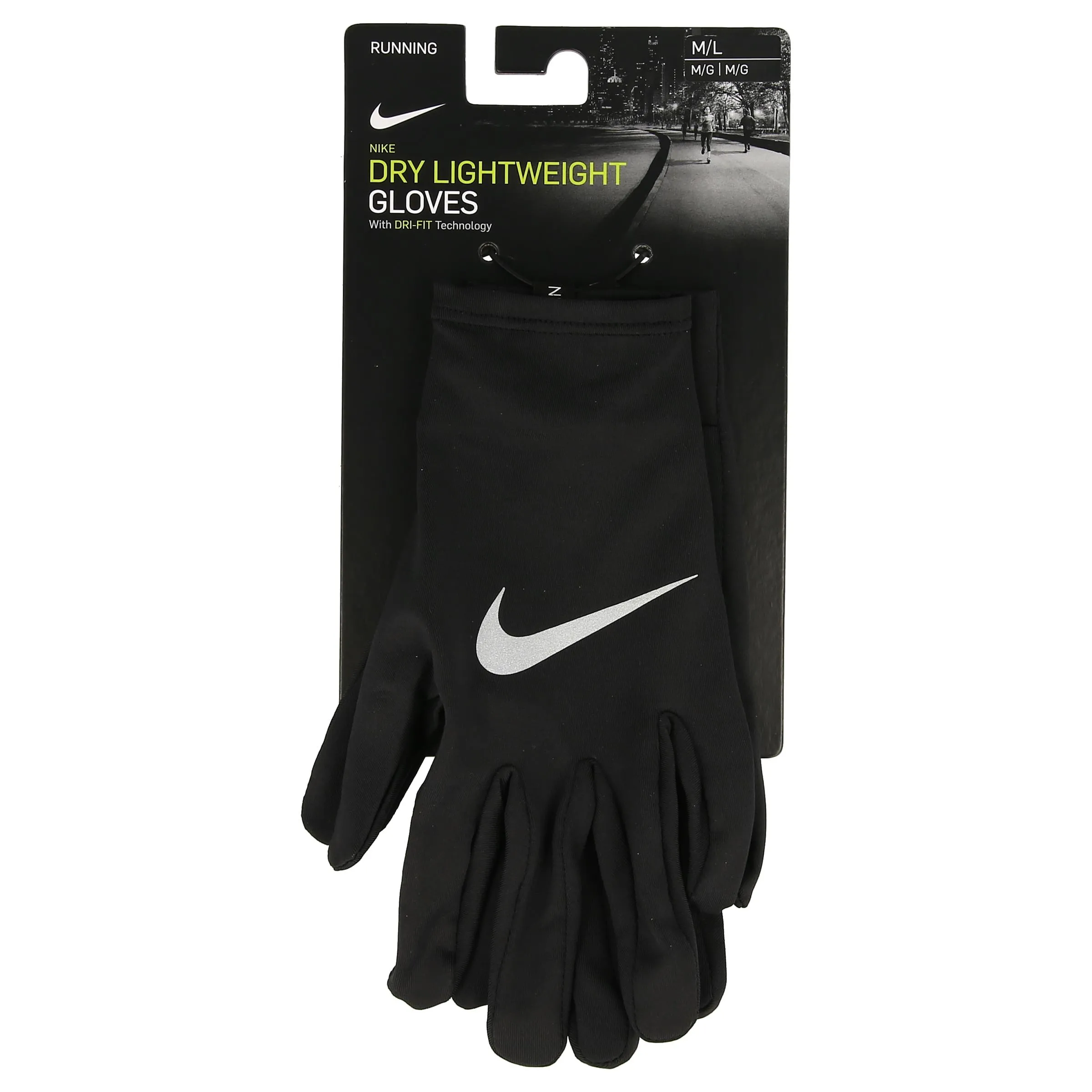 JR NIKE Rukavice NIKE MILER RUNNING GLOVE M/L BLACK/SILVE