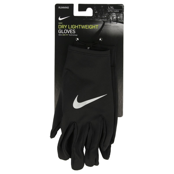 JR NIKE Rukavice NIKE MILER RUNNING GLOVE L/XL BLACK/SILV 